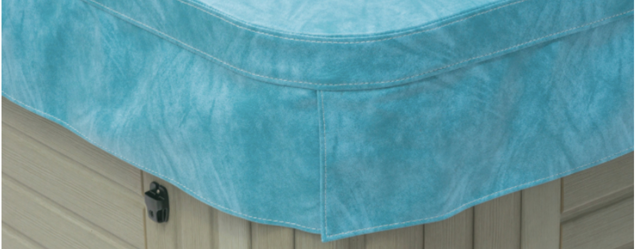 Sky blue deluxe hot tub cover