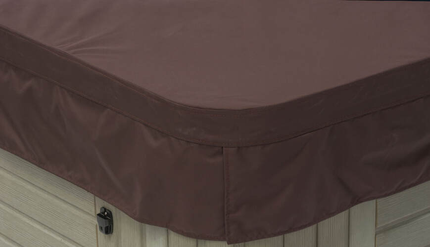 Polyester hot tub cover in Brazilian Mahogany