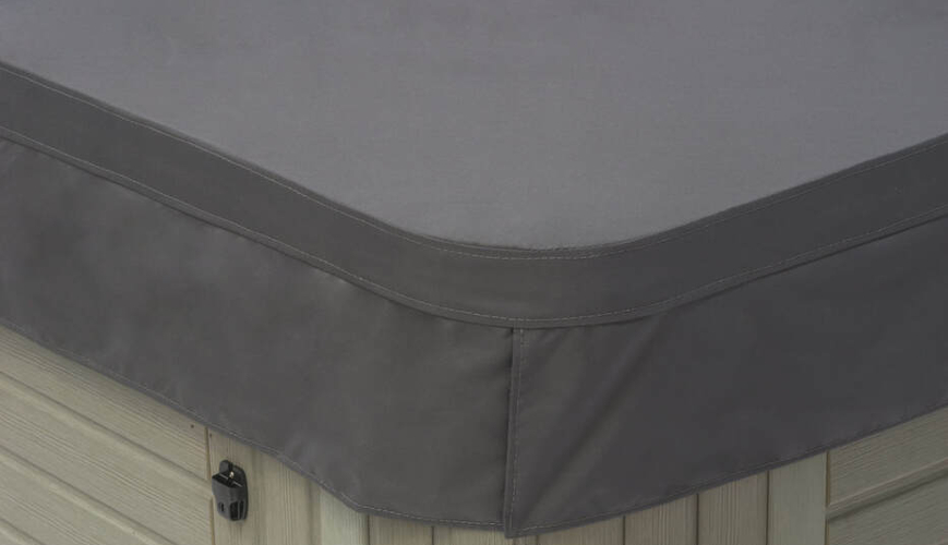 Polyester hot tub cover in grey